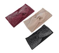 Beaupretty 3piezas Diadema De Yoga Para Mujer Pañuelo Cabeza Diseño Simple Diadema Cruzada Elástica Negro Para Entrenamiento Yoga y Actividades Al Aire