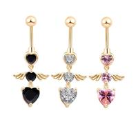 Beaupretty 3piezas Uña De Forma De De Inoxidable Piercings Para Mujer Joyas Cuerpo Para Usar Fiestas