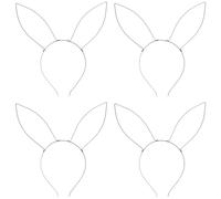 Beaupretty 4 Diademas de Orejas de Conejo sin Terminar para Manualidades Base de Diadema de Hierro Cómoda y Flexible Adecuado para Proyectos de Bricolaje y Fiestas