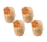 Beaupretty 4 Nidos de Pájaro de Bambú Tejidos a Mano con Gancho, Diseño Ventilado y Estilo Campestre para Decoración de Interiores y Exteriores