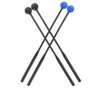 Beaupretty 4 piezas Baquetas de Percusión para Mango de Goma y Cabeza de Aluminio Mallets para Marimba y de para Principiantes y Práctica Musical
