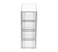 Beaupretty 4 Piezas Caja para Guardar Pinzas Cabello, Estuche para Gafas, Plástico Transparente, 4 Cajones, Gran Capacidad, Apilable, para Oficina y Armario