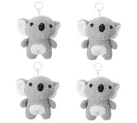 Beaupretty 4 Piezas Colgante koala llaveros de koala de peluche koala llaveros Favores de fiesta para pequeño llavero para colgante de llave de mochila Felpa Grey