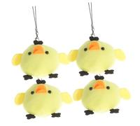 Beaupretty 4 Piezas Colgantes Decorativos de Pollito de Peluche Pequeño para Decoración de Dormitorio y Regalos de Boda Color Aleatorio