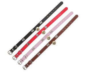 Beaupretty 4 Piezas Collares para Cabras Ajustables con Campanas Collares Antipérdida para Ovejas Vacas y Caballos y Cómodos para Ganado Granja Colores Rojo Negro Rosa y Marrón