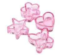 Beaupretty 4 Piezas copa de cristal para uñas bol taza de líquido para uñas accesorios para uñas plato de uñas de vidrio manicura Acrílico herramienta vaso de cristal las flores rosa