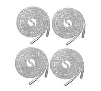 Beaupretty 4 Piezas Cordones Informales Cordones De Zapatos Cordón Joyería De Zapatos Zapatillas De Brillo Silver