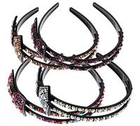 Beaupretty 4 Piezas Diadema Con Lazo Diadema De Lentejuelas Delirio Accesorios Para El Cabello Para Mujeres Lazos Para Niñas Diadema Bandana Elegantes Diademas Para Mujer Spa Acrílico