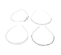 Beaupretty 4 Piezas diadema de de imitación tocados de novia tiaras de novia accesorios diademas anchas para mujer Boda elegantes cintas para el pelo de novia aros de pelo de fiesta