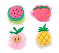 Beaupretty 4 Piezas Flor De Baño Forma De Fruta Pelota De Baño Dibujos Animados Pelota Exfoliante Para Bebés De Material Suave