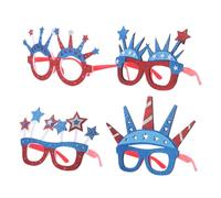 Beaupretty 4 Piezas Gafas Patrióticas con Diseño de para Fiesta Julio Accesorios Decorativos Usa Ligeras Adaptable para Eventos Interiores y Exteriores