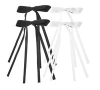 Beaupretty 4 Piezas Horquillas de Lazo para Chicas Adolescentes Pinzas de Encaje Cabello Grandes Accesorios de Peinado para Mujeres Color Claro y Negro