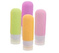 Beaupretty 4 Piezas Juego de botellas de viaje contenedores de viaje cubos de embalaje de viaje Recipientes de crema recipiente líquido botellas de aseo de viaje gel de sílice