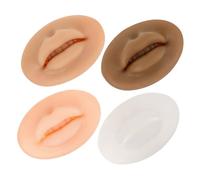 Beaupretty 4 Piezas Modelos de Labios de Silicona para Práctica de Perforación Simulación Realista y Entrenamiento de Maquillaje Oscuro Marrón Transparente