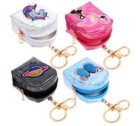 Beaupretty 4 Piezas Monederos de PU con Diseño de Dibujos Animados Pequeño Bolso para Monedas y Llaves Resistente y Práctico para Niñas para Organizar Objetos Pequeños y Evitar Pérdidas