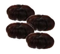 Beaupretty 4 Piezas Moños para Niñas Accesorios para Cabello con Clip Resistente Donut Postizo Volumen para Ocasiones Especiales Color Marrón Oscuro Cómodo y Duradero