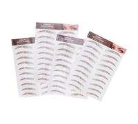 Beaupretty 4 Piezas Pegatinas para Cejas Efecto de Pelo 6d, Papel de Transferencia de Agua, Forma Arqueada Marrón Adapta Contorno Facial
