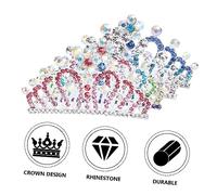 Beaupretty 4 piezas Peinetas de Cristal para Niñas de Princesa con Brillo Accesorios para Cabello Cumpleaños y Fiestas Mediano Colores Plateado