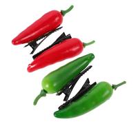Beaupretty 4 Piezas Pinzas de Pelo Divertidas con Diseño de Vegetales y Chiles Accesorios para Cabello Horquillas Alligator para Niñas y Mujeres Clip de de Alimentos