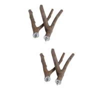 Beaupretty 4 Piezas Puesto de pájaros de Madera Natural Juguetes cacatúa perico Juego de Madera Juguetes para pájaros Puesto de Loros Percha de Loro Aves lubina Rayada Iniciar sesión