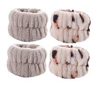 Beaupretty 4 Piezas Pulsera de microfibra prácticas pulseras de lavado de cara toallas de muñeca para lavarse la cara muñequeras pulseras de spa para el hogar pulseras femeninas franela
