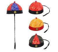 Beaupretty 4 Piezas Sombrero Real Qing Dynasty para Adultos Accesorio Cosplay Histórico con Trenzas Distintivas para Dramas Fiestas Temáticas y Representaciones Antiguas Chinas