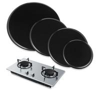 Beaupretty 4 Piezas Tapa para Quemador de Cocina de Gas Negra de Aluminio y Hierro Superficie Lisa y Fácil Limpieza para Cabezal de Estufa Doméstico Multiusos
