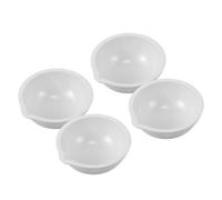 Beaupretty 4 Platos de Evaporación de Porcelana de 50ml Resistentes a Altas Temperaturas con Vertedor Redondos para Experimentos Químicos y Calentamiento de Líquidos