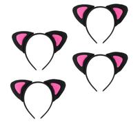 Beaupretty 4 Unids Double Color Cat Ear Diez Dieada Horario Aricando Pelo Aro De Pelo Para Niños