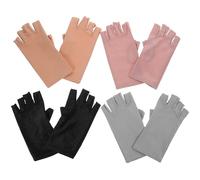 Beaupretty 4pares Guantes de Protección UV para Manicura de Guantes Elásticos Anti-uv para Uñas Colores Beige Gris Negro y Transpirables y Cómodos para Mujer