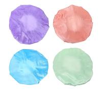 Beaupretty 4piezas Gorros de Ducha para Mujer de Color Puro Duraderos y Resistentes para Uso Baño y Ducha Color Aleatorio