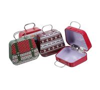 Beaupretty 4piezas Latas Navideñas de Hojalata para Galletas Soporte para Tarjetas Navideñas Cajas para Dulces Navideños Recipientes para Joyería Azúcar y Aperitivos para Decoración