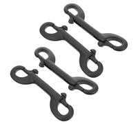 Beaupretty 4piezas Mosquetones de Doble Extremo para Correa de Perro Ganchos Metálicos Negros Resistentes Clips para Correa de Perro para Paseos al Aire