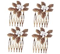 Beaupretty 4piezas Peinetas De Perlas Cabello Accesorios Retro Para Boda Peines Laterales y Traseros Diseño Para Mujeres Especiales