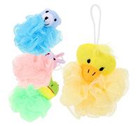 Beaupretty 4piezas Pelota De Baño Suave Diseño De Animales De Dibujos Animados Esponja De Lufa Para Ducha y Baño Para Bebés y Pequeños