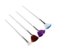 Beaupretty 4piezas Pinceles De Maquillaje Forma De Fan Para Aplicación De Máscaras Faciales Herramientas De Cuidado Piel Uso Spa y Hogar
