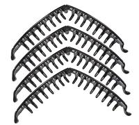 Beaupretty 4piezas Pinzas De Pelo Banana Toothed Fuerte Tensión Para Coletas Clip De Pelo Negro Accesorio Para Trabajo y Ocasiones Especiales