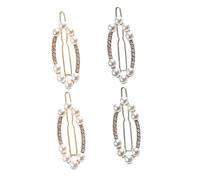 Beaupretty 4piezas Pinzas Perlas y Gemas De Imitación Horquillas y Pasadores Accesorios De Moda Para Peinados Especiales
