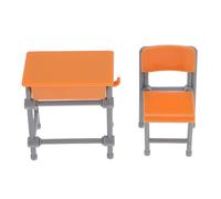 Beaupretty 5 Juegos Muebles de Aula Miniatura Incluye Escritorio y Sillas Realistas para Muñecas Accesorios para Decoración de Casa de Muñecas Juguetes Educativos para Aprendizaje