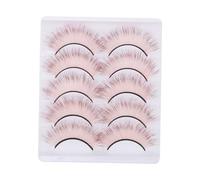 Beaupretty 5 Pares Pestañas Postizas De Colores Pestañas 3d Tenues y Esponjosas Besar Las Brillantina Con Pegamento Máscara De Falso De Imitación