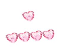 Beaupretty 5 Piezas Copa de uñas líquido tazón de spa de manicura taza de plato de uñas tazas de uñas clavo Gel polaco acrilicos plato para uñas acrílicas taza de arte de uñas de vidrio rosa