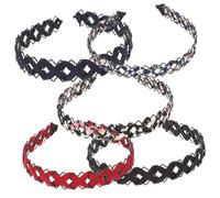 Beaupretty 5 Piezas Diadema Floral Trenzada Horquilla Diadema De Spa Diadema Con Clips Accesorios Diademas Mallas Para El Cabello Banda Gomas Para Mujer Bigudí Hacer Diadema Pañuelos Tela