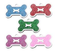 Beaupretty 5 Piezas Etiqueta para Collar de Perro, Etiqueta de Identificación para Mascotas Grabada, Aleación, Colgante Creativo Agujero Reservado, Pulido Fino, Placa Identificativa