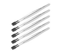 Beaupretty 5 Piezas Pinzas Inoxidable para Manualidades Pinzas Planas Herramienta de Aplicación de Pestañas Portátiles y Resistentes