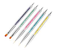 Beaupretty 5 Piezas Pluma Perforadora de Doble Cabeza Unidades Pincel para Decoración de Uñas Pintura de Uñas Bolígrafo para Pintura Salón