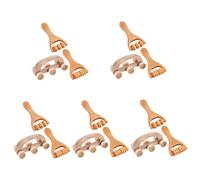 Beaupretty 5 Series Conjunto De Masajeador Cuerpo Rodillo De Mano Músculo Equipo Beto Masajeador Portátil Rodillos Masajeador Para Cuello Madera 3 Piezas X 5