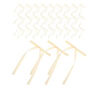 Beaupretty 50 Lazos de Cinta Mini en Color Dorado Claro para Manualidades, Decoración de Regalos y Fiestas, Lazos Reutilizables para Envolver Cajas de Obsequio, Accesorios para Embalaje DIY