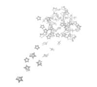 Beaupretty 50 Piezas Cinco Puntas Celestial Nail Charms Estrellas Huecas de Aleación Plateada Tachuelas Metálicas Brillantes y Rhinestones para Uñas Acrílicas Decoraciones DIY para Manicura
