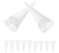 Beaupretty 50 Piezas Conos de Papel Blanco en Forma de Corazón para Confeti y Pétalos de Flores, Ligeros y Fáciles de Sostener, Ideales para Bodas y Decoración Elegante