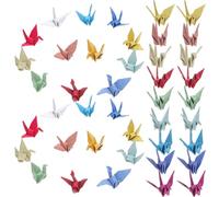 Beaupretty 50 Unidades 50 Grullas de Papel de Origami Prefabricadas Purpurina Dorada, Modelo de Papel de Origami para Decoración de Fiesta y Accesorios Fotomatón de Boda, Decoración Estilo